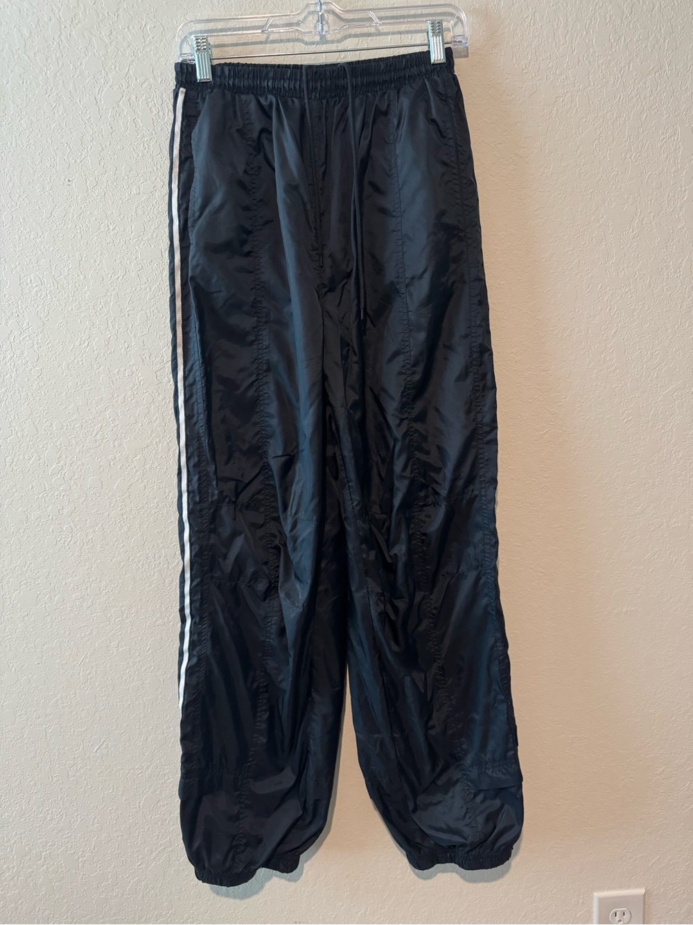 STARTER Black Joggers with White Side Stripes